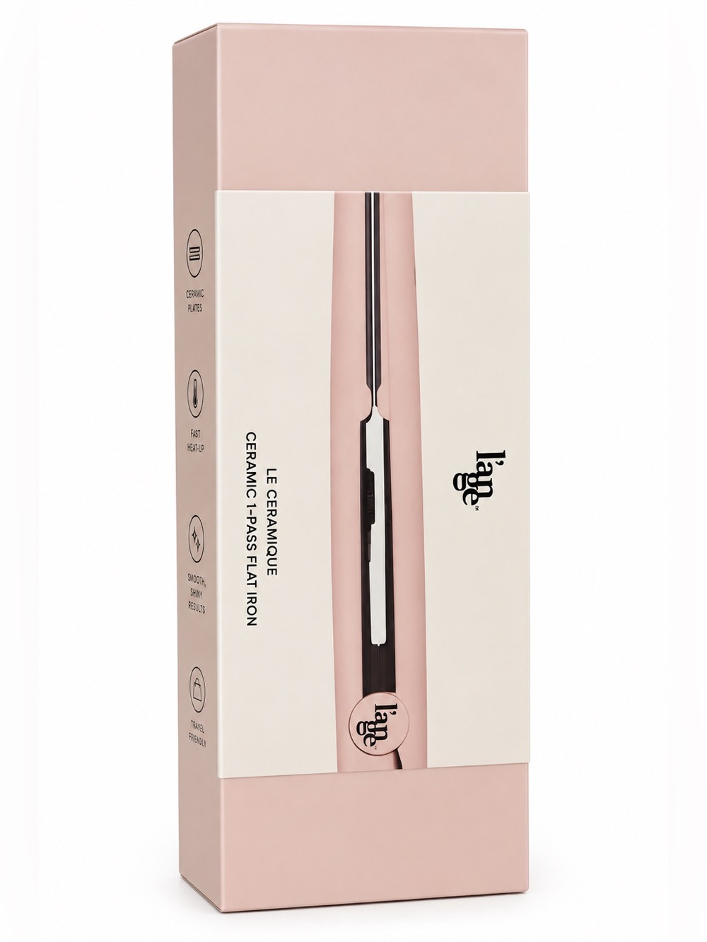 Lange Ceramic 1” 1-Pass Hair Straightener • Blush Pink • NEW IN SEALED BOX